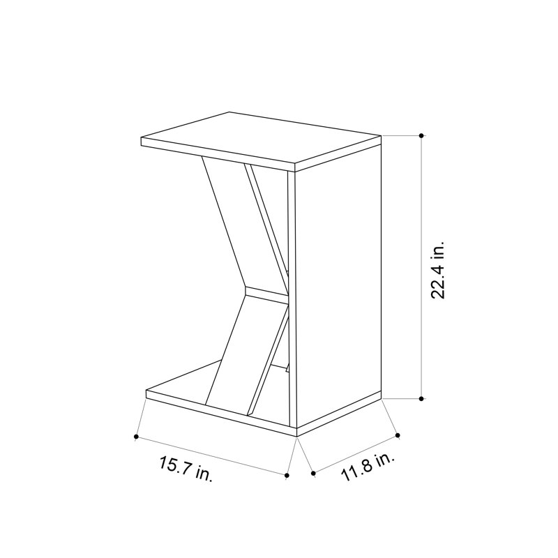 Table de bout avec tablette, Anthracite