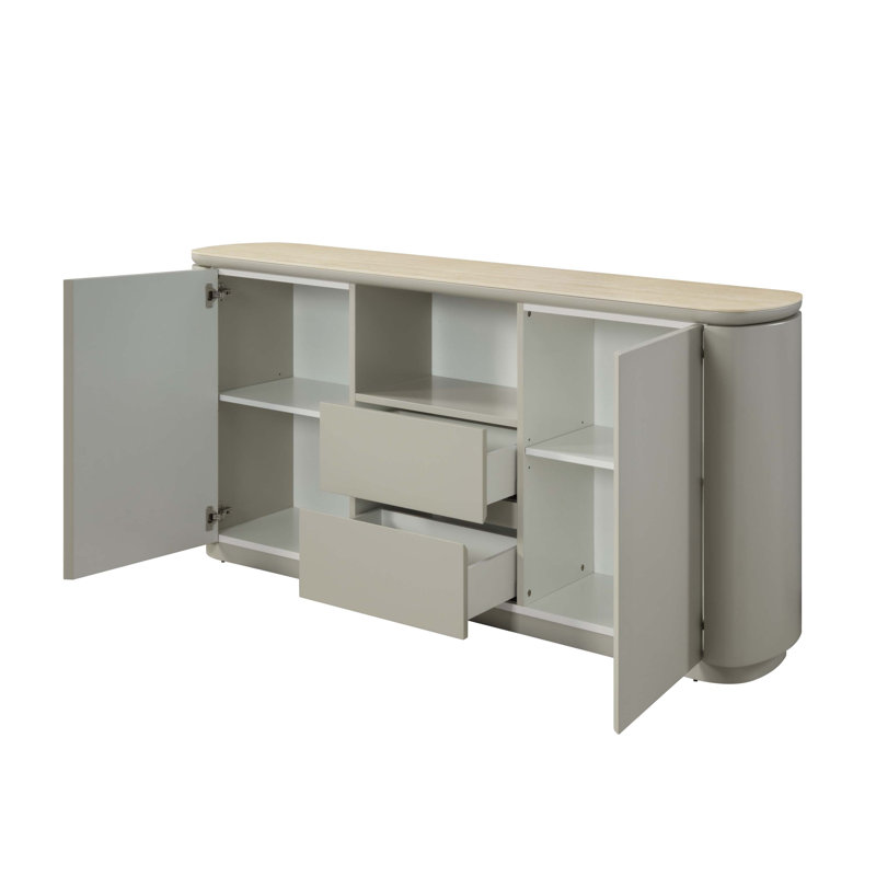 Ingram Ceramic Top & Light Gray Finish Server