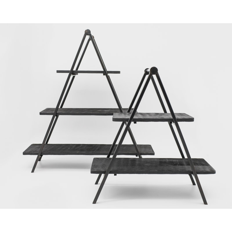Edica Ridgewood 3 Tiered Serving Stand, Natural/Black
