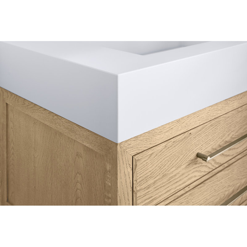 Ensemble de meuble-lavabo double 59,63 po Bodo, Chêne brûlé clair
