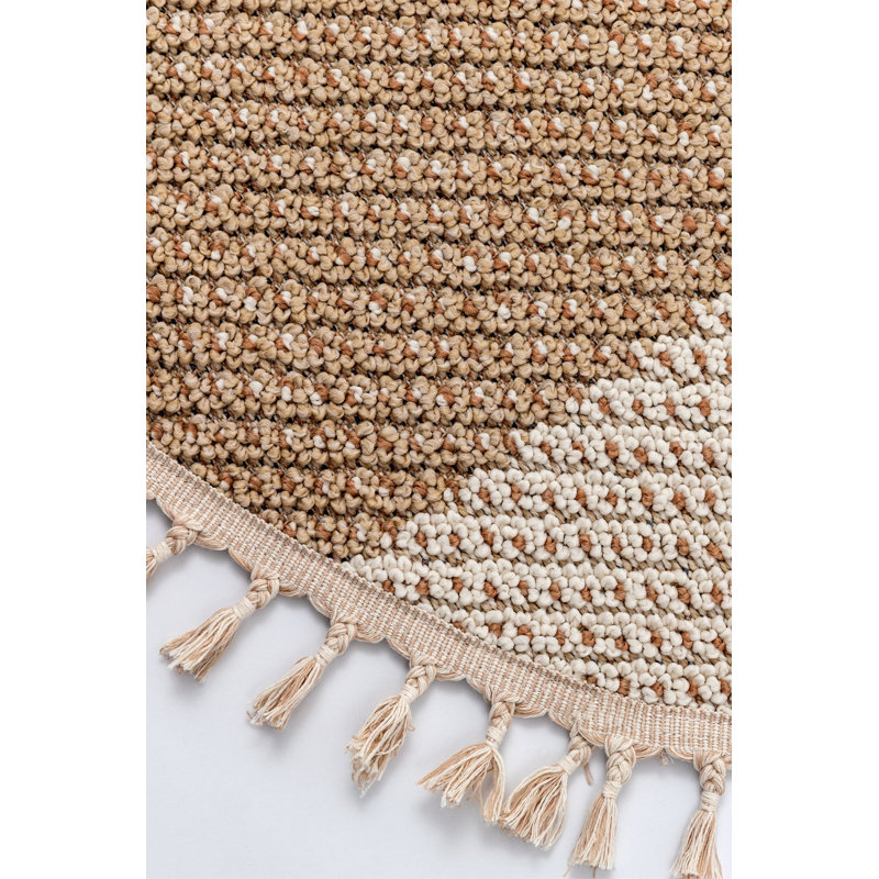 Rayshan Round Geometric Indoor / Outdoor Area Rug, Round 6'6"