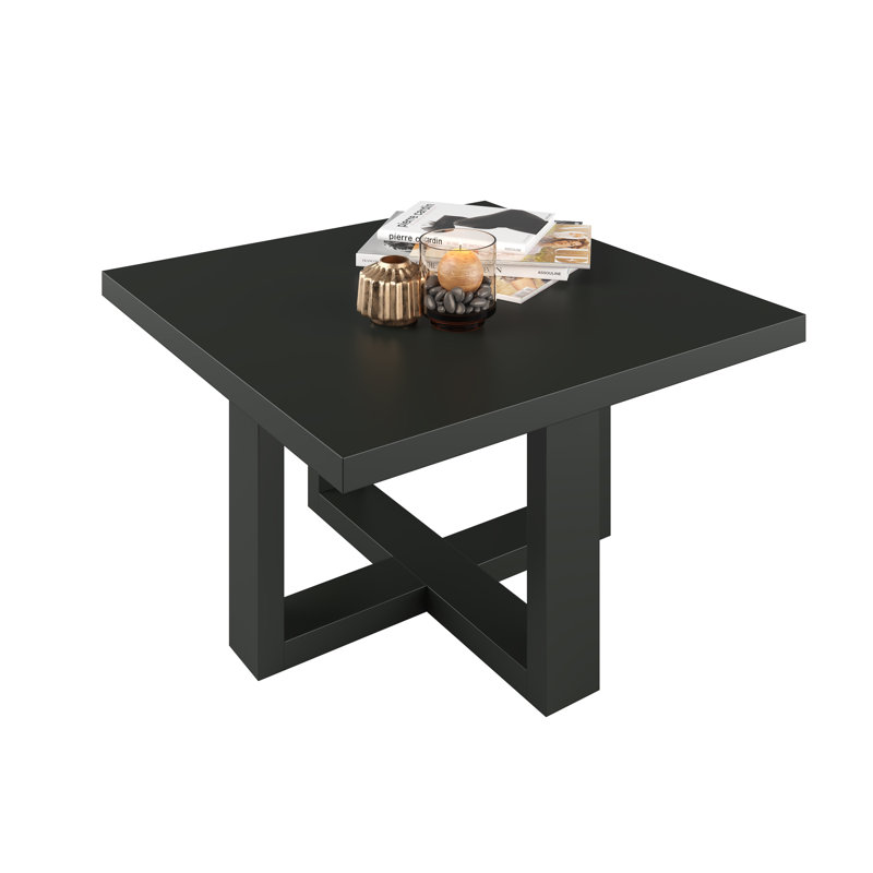 Nickalis Cross Legs Coffee Table, Black, Black