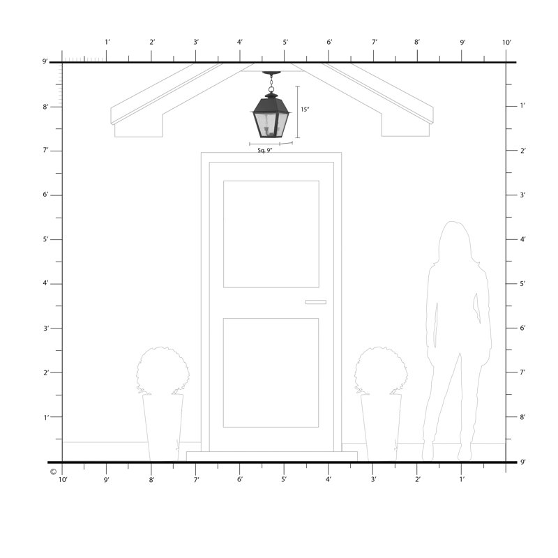 Lanterne suspendue d'extérieur 2 lumières Arnetria, Bronze