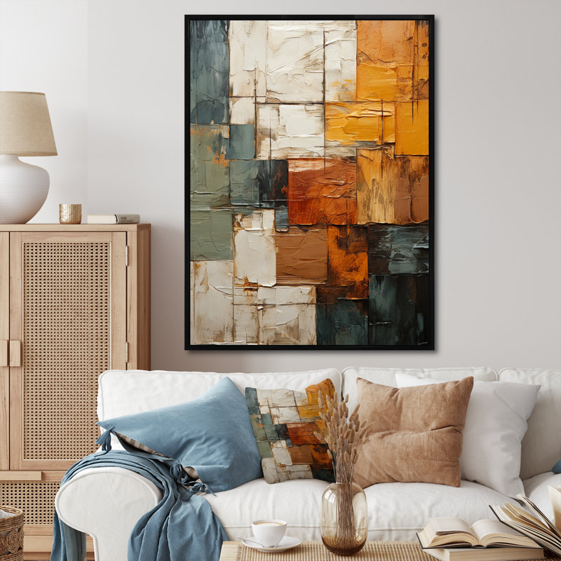 «Hardedge Art Earthy Euphony I», reproduction d'art sur toile abstraite FL72651, Noir, H 20 po x l 12 po x P 1 po