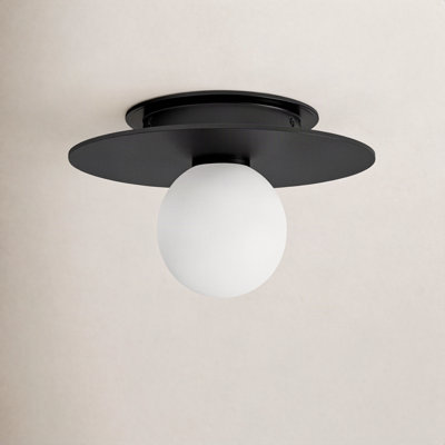Allegra Single Light Glass Flush Mount
