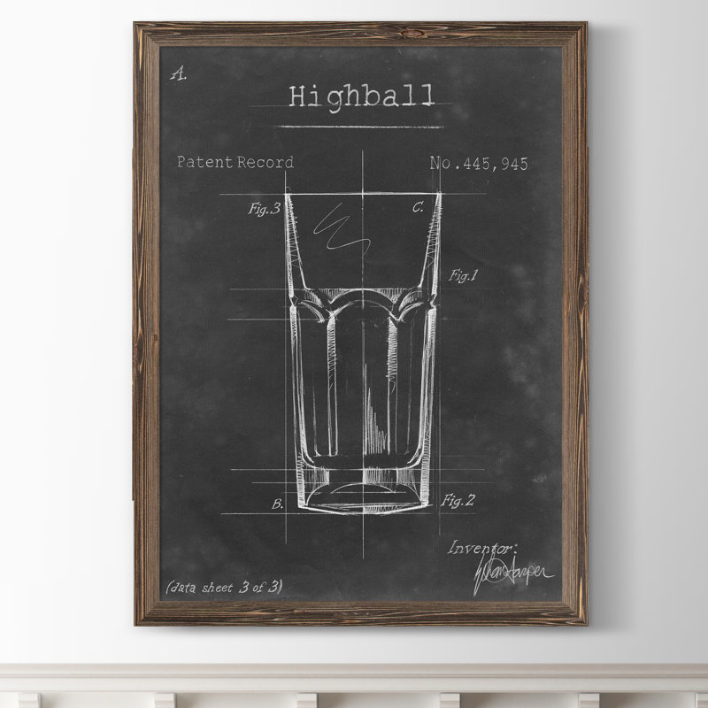 «Barware Blueprint II» par Paul Cezanne - reproduction d'art encadrée, H 38 po x l 28 po x P 1,25 po, Espresso Framed Canvas