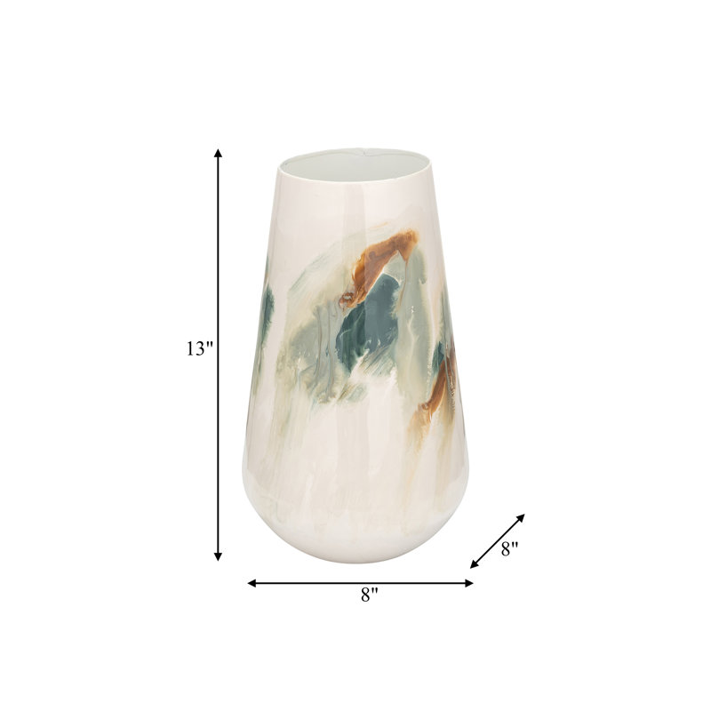 Decorative Metal Iron Vase with Glam Style and Artistic Swirl Detailing for Contemporary Accent Display in Modern Interiors