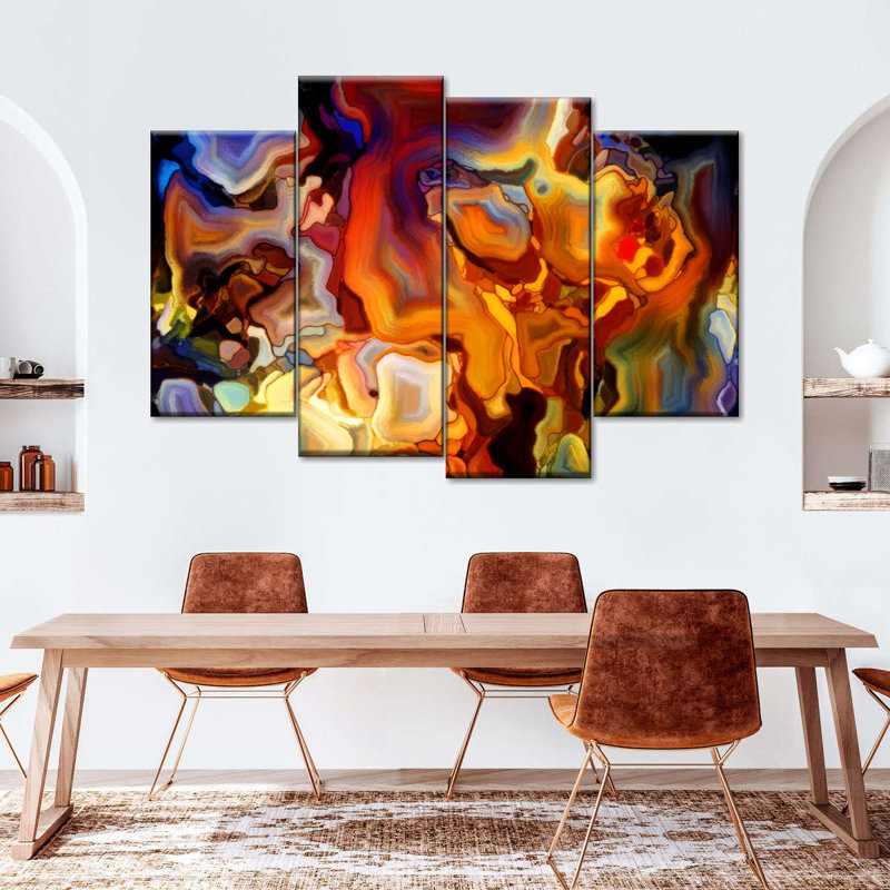 Impression abstraite sur toile abstraite, H 22 po x l 36 po x P 1 po