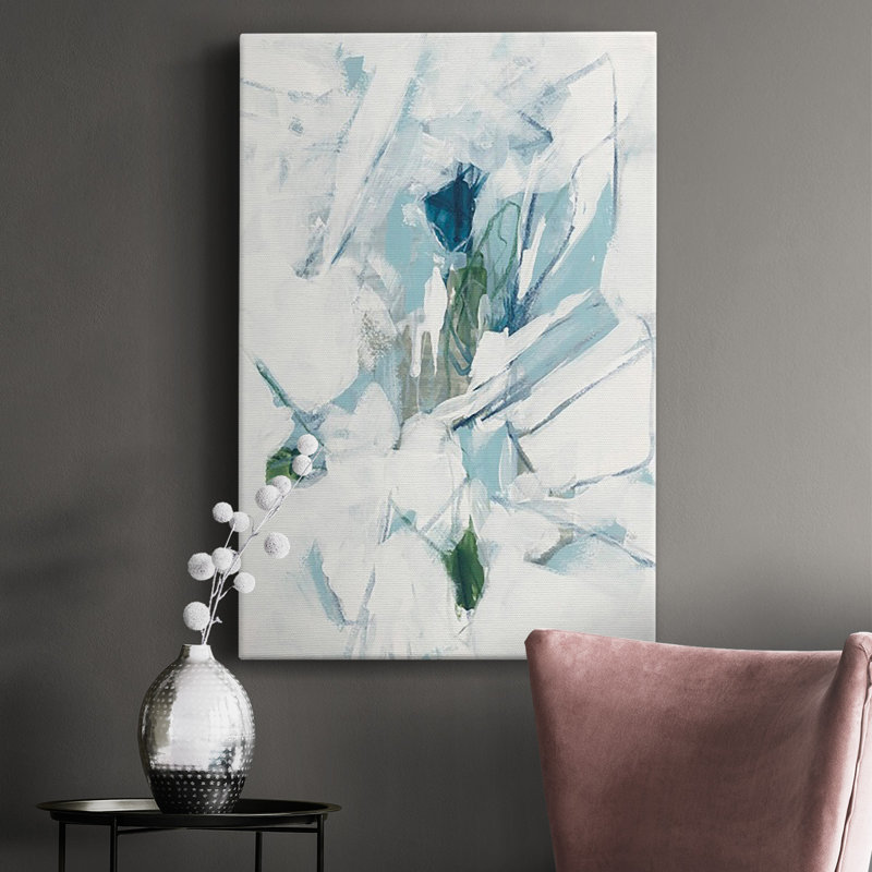 Toile tendue avec châssis Premium Ice Cavern IV - prête à être accrochée, H 18 po x l 12 po x P 1 po