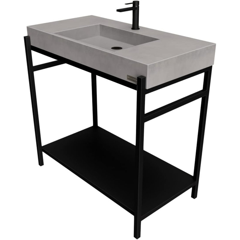 36'' W Single Vanity, No Holes, Polished Chrome, White Linen