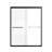 44-48" W X 72" H Double Sliding Shower Door, Tempered Glass, Matte Black Aluminum Frame-122279797