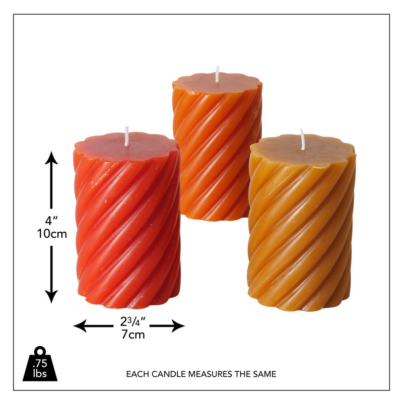 Unscented Pillar Candle, Orange