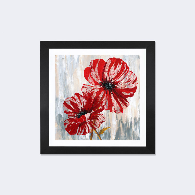 «Red Poppies II from Willow Way StudiosInc collection», reproduction, Papier encadré noir, H 24 po x l 24 po x P 1 po