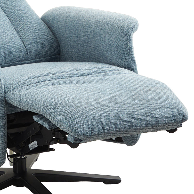 Chaput 69cm Wide Swivel Lounge Chair, Reclining, Ice Blue Polyester Blend