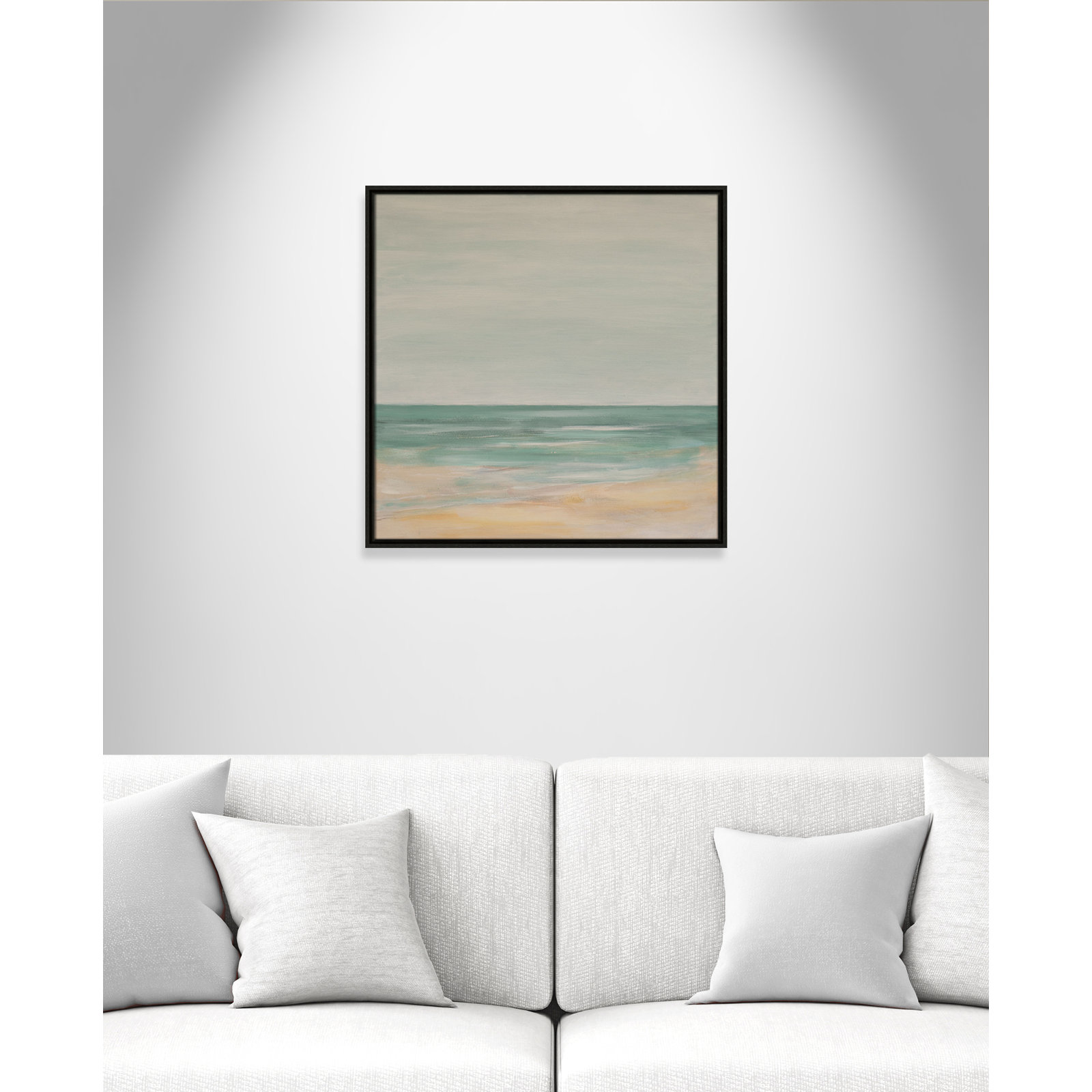 Horizon Print by S.H. Khan, 25.5" H x 25.5" W, Espresso