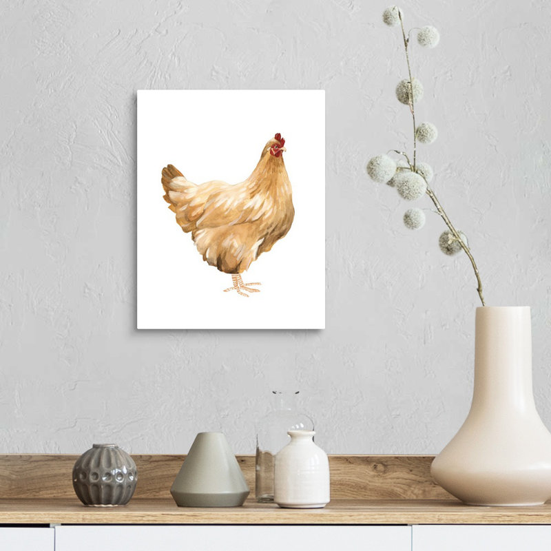 Impression sur toile, "Autumn Chicken I" par Emma Scarvey, H 14 po x l 11 po x P 1,25 po, Toile tendue