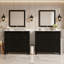 Ensemble de vanité rétro expresso de 183 cm (72 po) avec double lavabo en céramique, portes à fermeture douce et tablette réglable