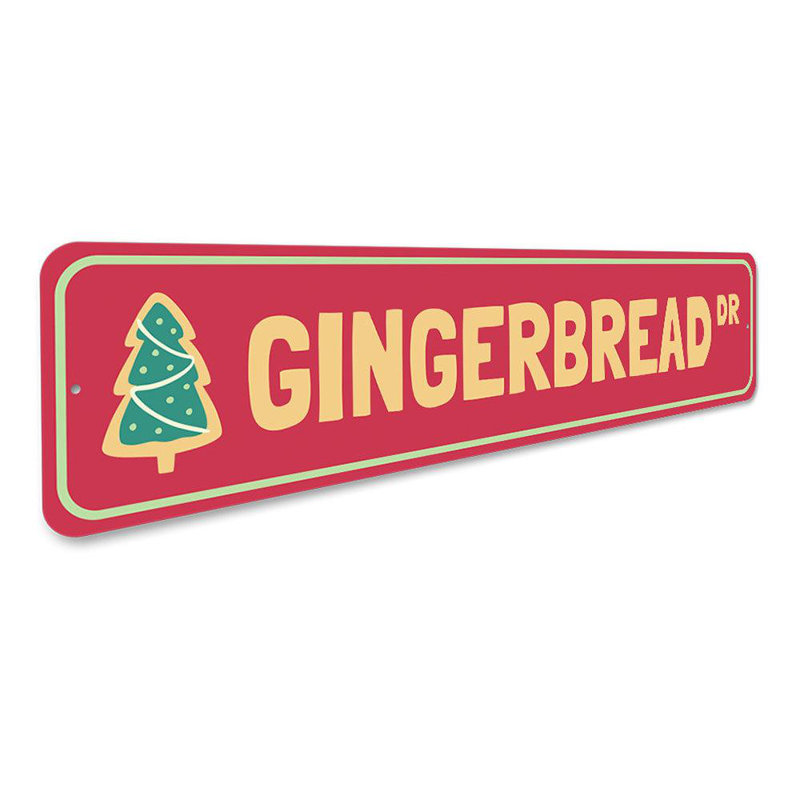 Plaque en aluminium Gingerbread Drive, H 4 po x l 18 po x P 0,04 po