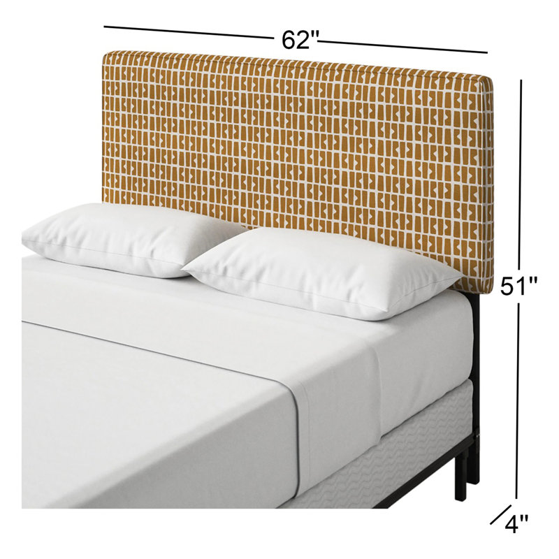 Tête de lit tapissier Marquise, Grand, Bloc Panel Mustard