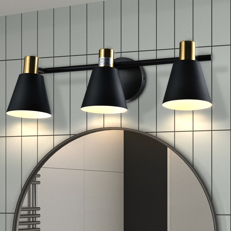 Éclairage pour meuble-lavabo à 3 lumières à intensité variable noir / or Lemmons