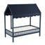 Lit plateforme en bois avec auvent en tissu-1314771800
