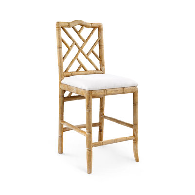 Hampton Upholstered Stool with Solid Wood Frame