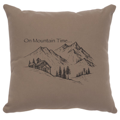 Wooded River Image Pillow - Mountain Time - Cotton Taupe