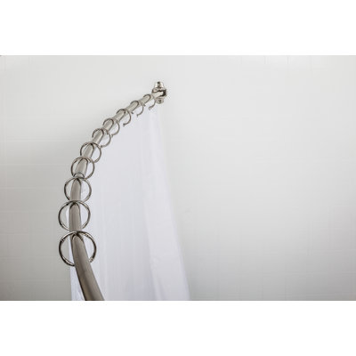72" Adjustable Curved Fixed Shower Curtain Rod