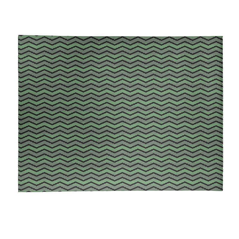 Tapis à chevrons ondulés vert/brun foncé, Rectangle 9 pi x 12 pi