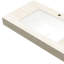 Comptoir en pierre frittée 36 "avec motif et bassin en céramique, beige, trou de trop-plein pour la protection contre les fuites