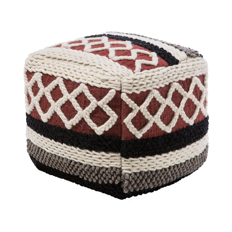 Clarktown 48cm Wide Square Geometric Pouf Ottoman