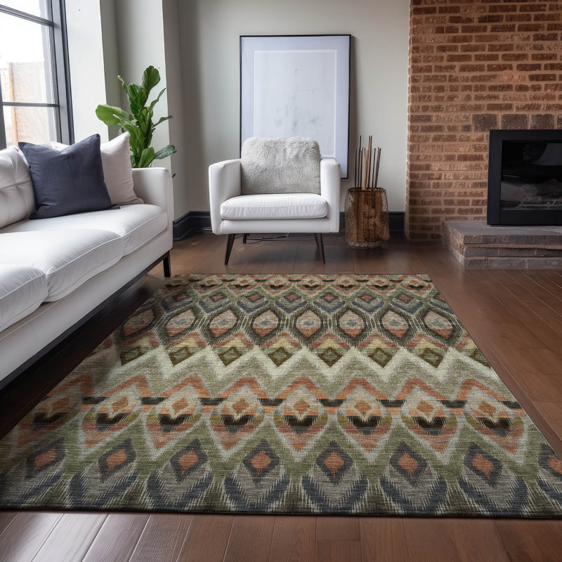 Tapis intérieur / extérieur Khiri avec envers antidérapant, Rectangle 5 pi x 7 pi 6 po