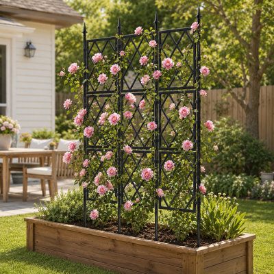 2-Pack 70.8" Arched Metal Garden Trellis Set