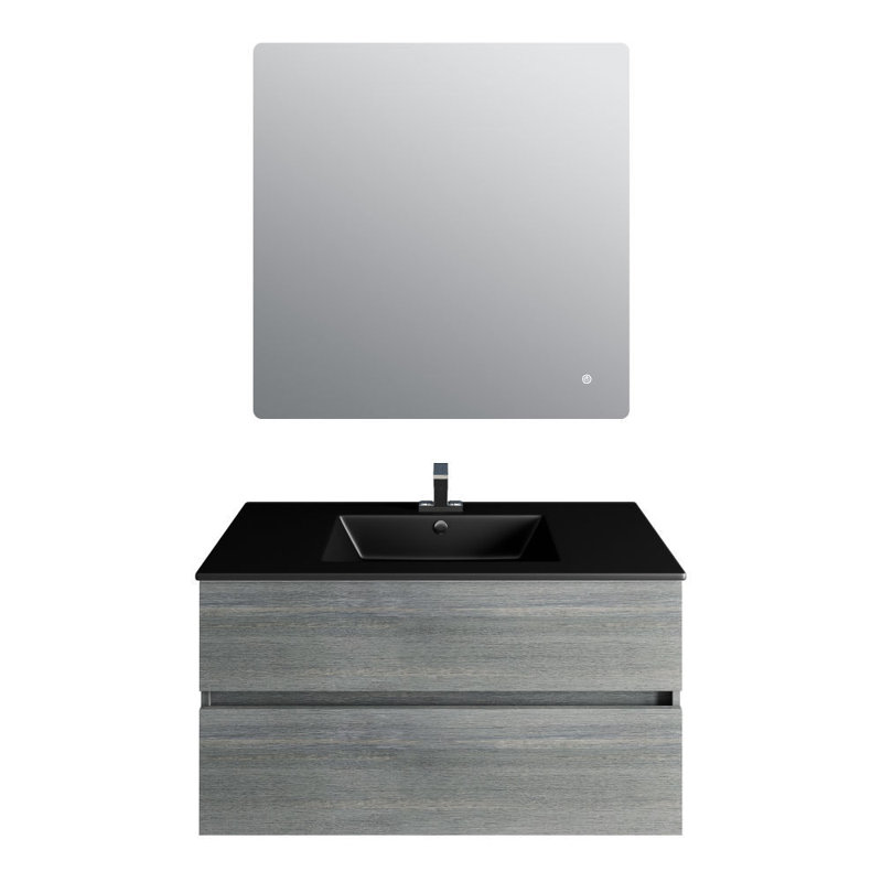 Ensemble de meuble-lavabo simple 36 po, Noir