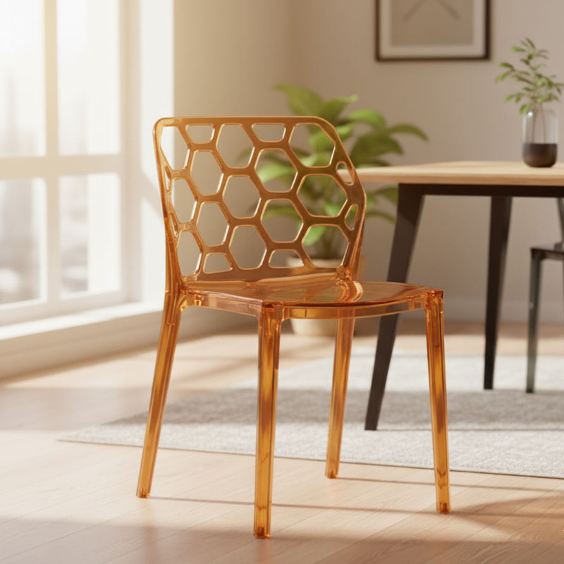 Chaise d'appoint Jakubowski, Rouge diaphane, Ensemble de 2
