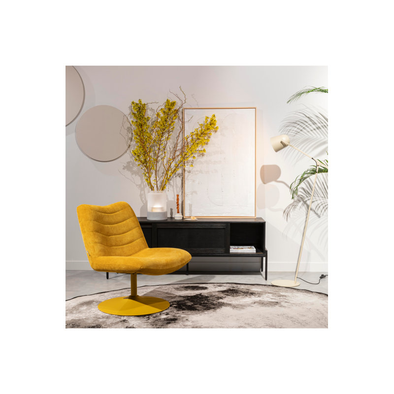 Bubba Swivel Lounge Chair, Yellow, Yellow Polyester Blend