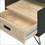 Table basse Melkree Industrial - Chêne & amp; Finition noire avec 1 tiroir, peu encombrante pour le salon