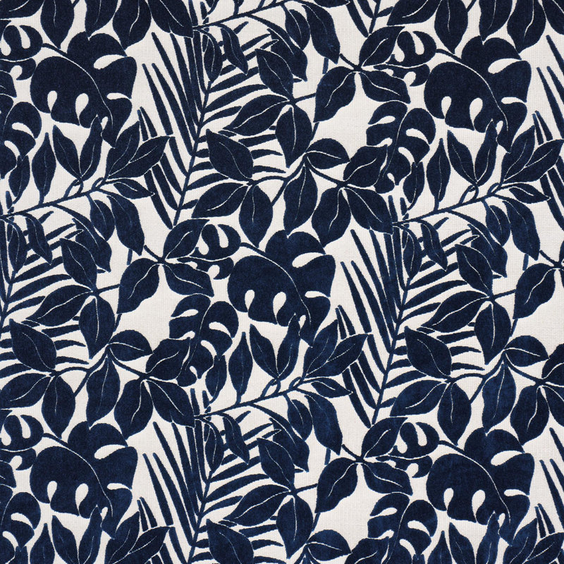 Tissu de velours intérieur / extérieur Miramar, Bleu marine