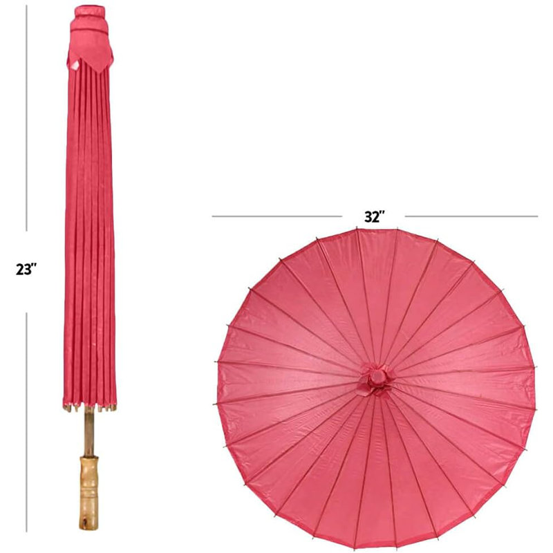 Paquet de 4 parasols en papier de 32 po Koyal Wholesale, Rouge