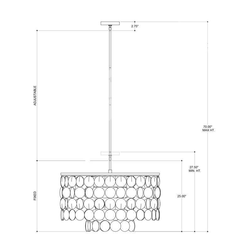 Buko 6 - Light Drum LED Chandelier