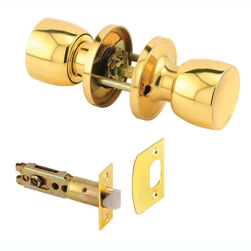 Bouton de passage, s'adapte aux couteaux de 2-3 / 8 po et 2-3 / 4 po, tulipe, laiton (1 ensemble), Or