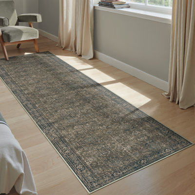 Ainez Tranditional Oriental Machine Washable Area Rugs With Non-Slip Backing