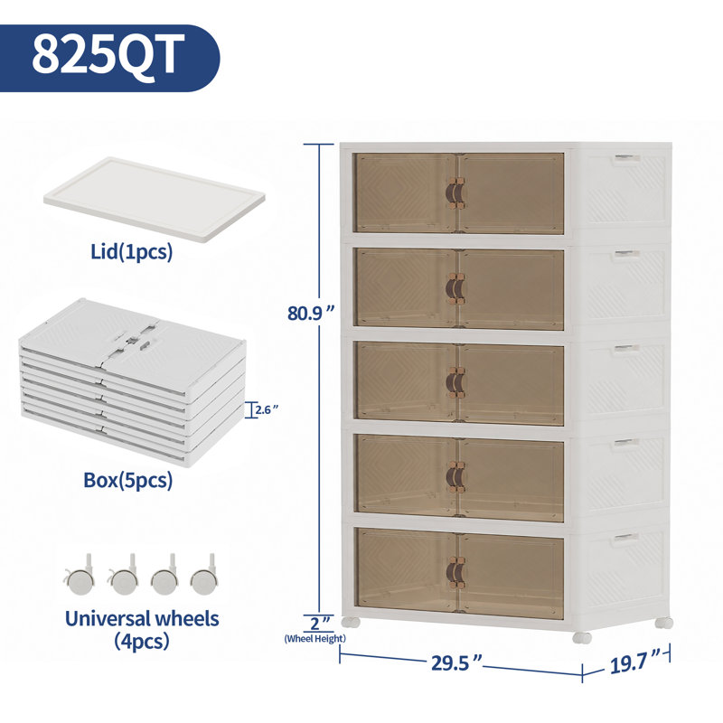 Bacs de rangement 30 po 825 QT, White-165QT, 5