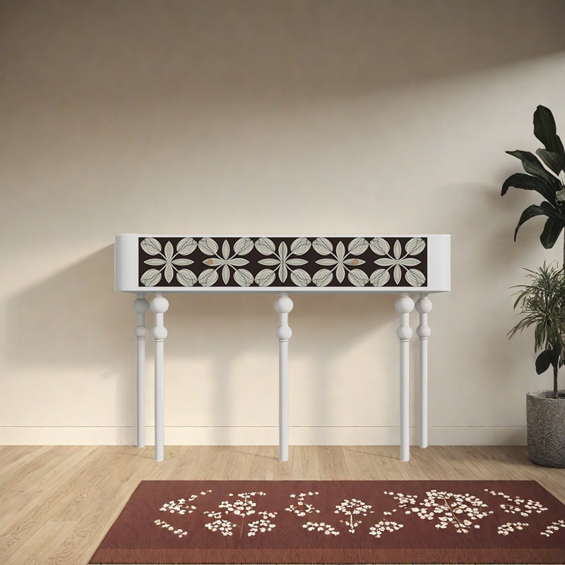 Modern Minimalist Console Table, White