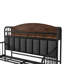Structure de lit plateforme pleine grandeur en métal avec lumière, lit double en métal pour enfants avec tête de lit tapissier et rangement-199360955-199360952