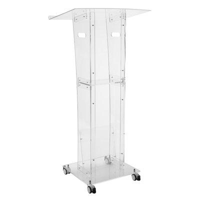Acrylic Podium Stand With Wheels