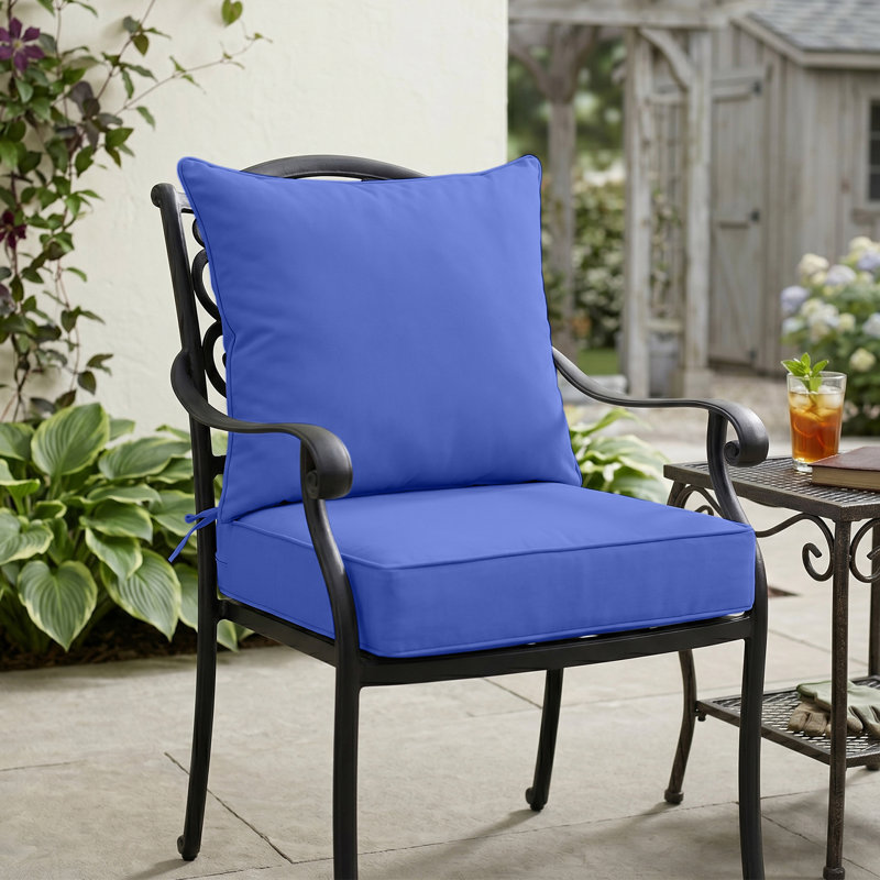 Coussin de siège / dossier à assise profonde pour l'intérieur et l'extérieur 5 po, Bleu océan