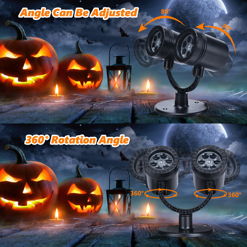 Double Head Dynamic Halloween Projector Lights with Timer