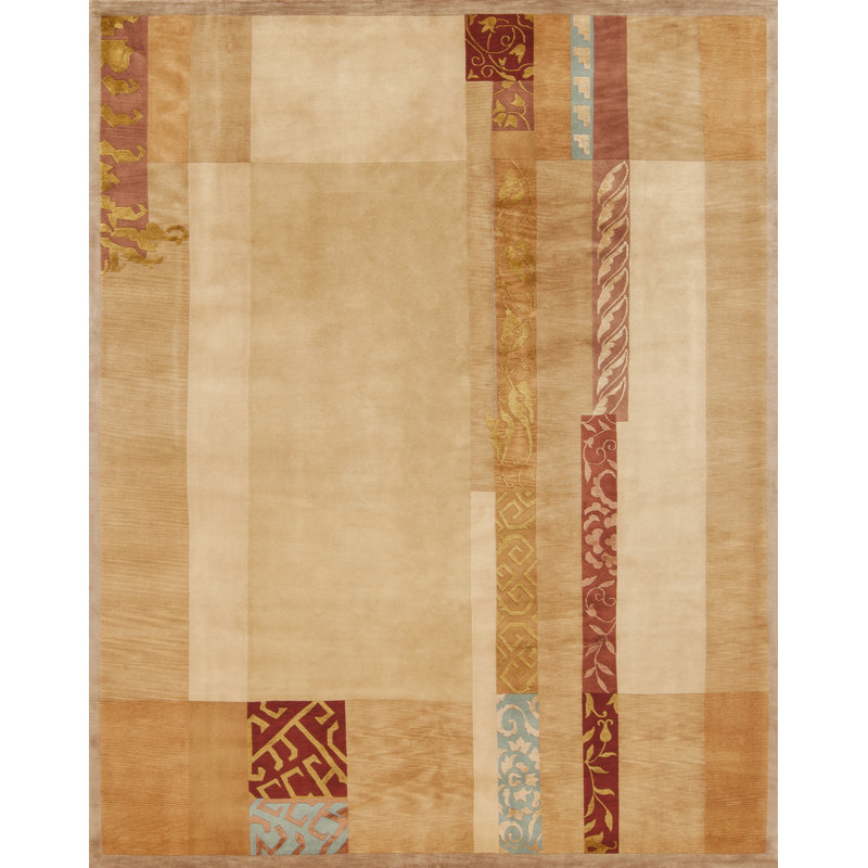 Presidential Handmade Silk and Wool Floral Area Rug, Rectangle 4' x 6'