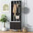 ON-TREND Modern Luxury 4-In-1 Hall Tree With Cushion, Versatile Coat Rack With 8 Gold Hooks And Legs, Entryway Bench With Adjustable Shelves & Fluted Doors For Hallway, Living Room, Black, 23.6"*70.8"-426574788